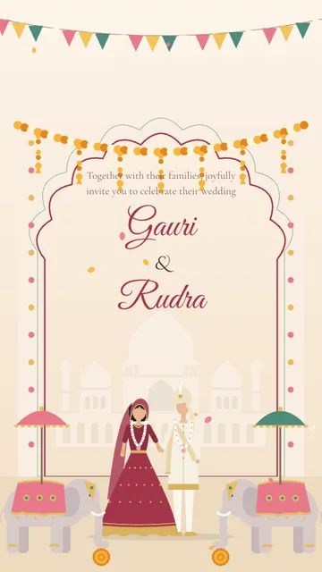 Royal Baraat wedding invitation template