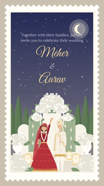 Starlit Vows wedding invitation template
