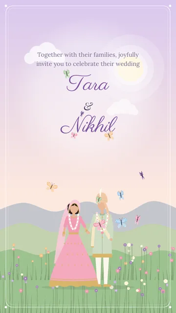 Butterfly Meadow wedding invitation template