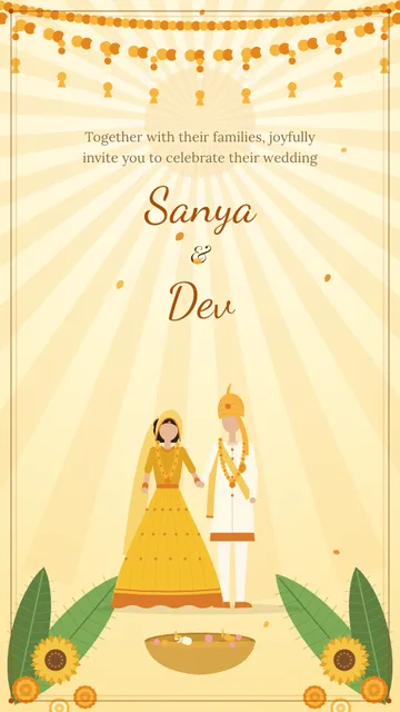 Haldi Sunshine wedding invitation template